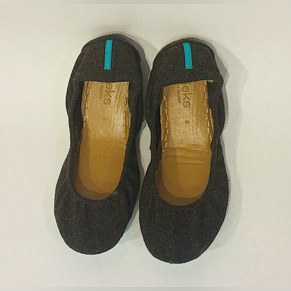 Tieks Greystone Ballet Flats Vegan Wool Fabric Like NEW condition Size 8